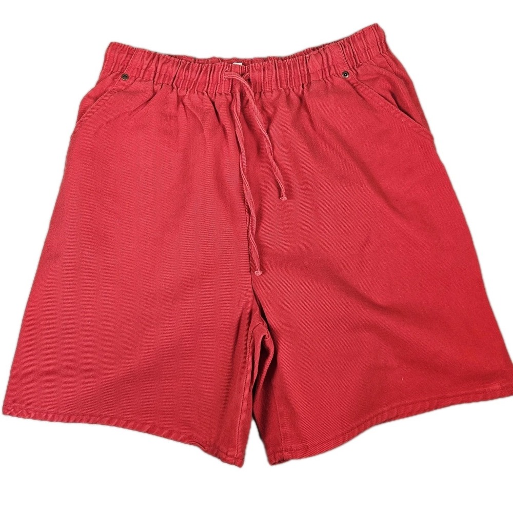 Vintage Jantzen Red Cotton Elastic Waist Shorts Mens XL Made In USA